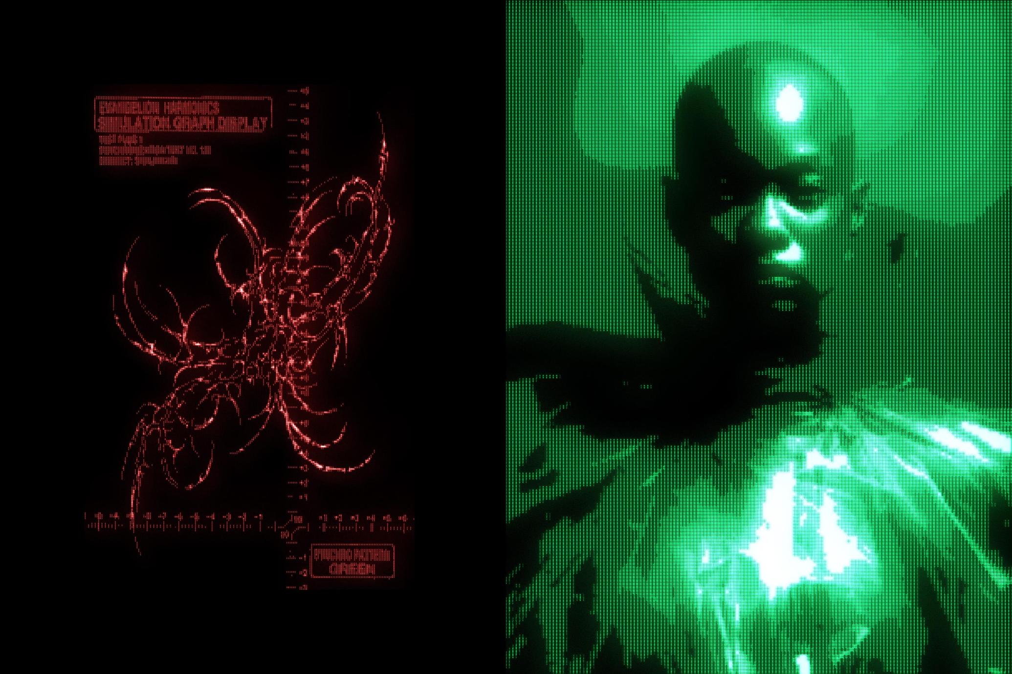 复古未来主义屏幕辉光像素化显示器反乌托邦效果PS(PSD)设计模板样机 Analog Retro-Futuristic Monitor Effect , sucaiwan.com