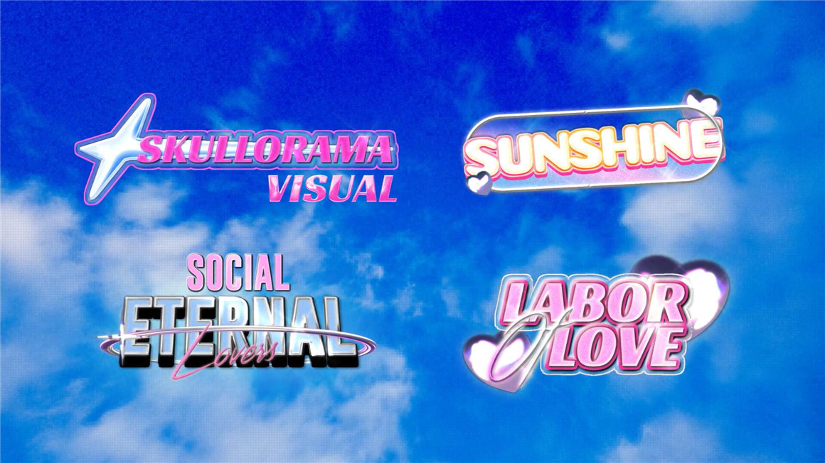 复古千禧Y2风格霓虹发光酸性镀铬金属短片音乐视频文字标题动画AE/PR模板 , sucaiwan.com