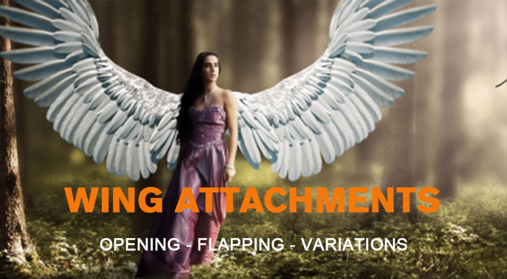 24组魔法循环火焰彩虹黑暗天使翅膀4K视频特效素材 Production Crate – Wing Attachments , sucaiwan.com