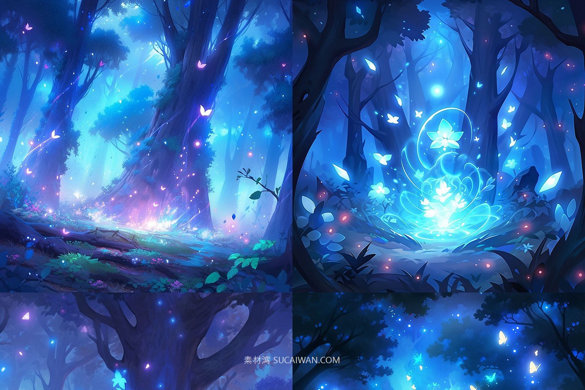 368组ai智能mj生成动漫背景电脑手机壁纸提示词咒语关键词+图片套装 368 Midjourney Prompts for Anime Backgrounds , sucaiwan.com