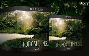 123组丛林河流流水雨声鸟叫昆虫青蛙风声无损音效素材包 Boom Library Tropical Jungle 3D Surround / Stereo WAV