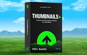 互联网最好用的封面缩略图设计资产包 Thumbnails+ Assets Pack