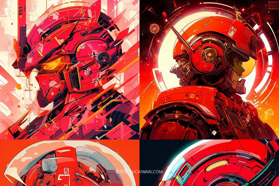 360组ai智能mj生成复古赛博朋克动漫电脑手机壁纸提示词咒语关键词+图片套装 360 Midjourney Prompts for Retro Anime: Vol 3 , sucaiwan.com