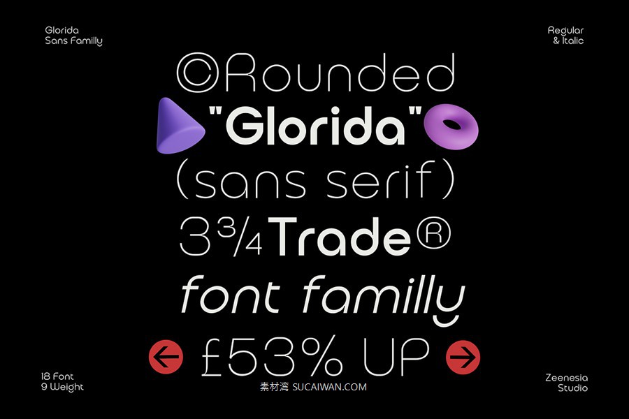 时尚优雅品牌海报徽标设计无衬线英文字体安装包 Glorida , 第4张-素材湾丨精选海外优质设计素材资源 时尚优雅品牌海报徽标设计无衬线英文字体安装包 Glorida , sucaiwan.com