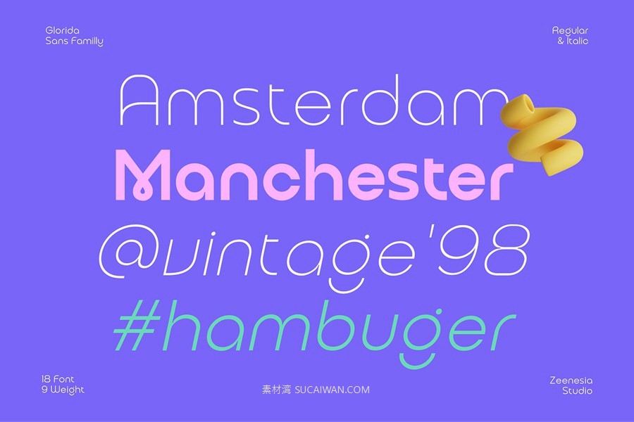 时尚优雅品牌海报徽标设计无衬线英文字体安装包 Glorida , 第5张-素材湾丨精选海外优质设计素材资源 时尚优雅品牌海报徽标设计无衬线英文字体安装包 Glorida , sucaiwan.com