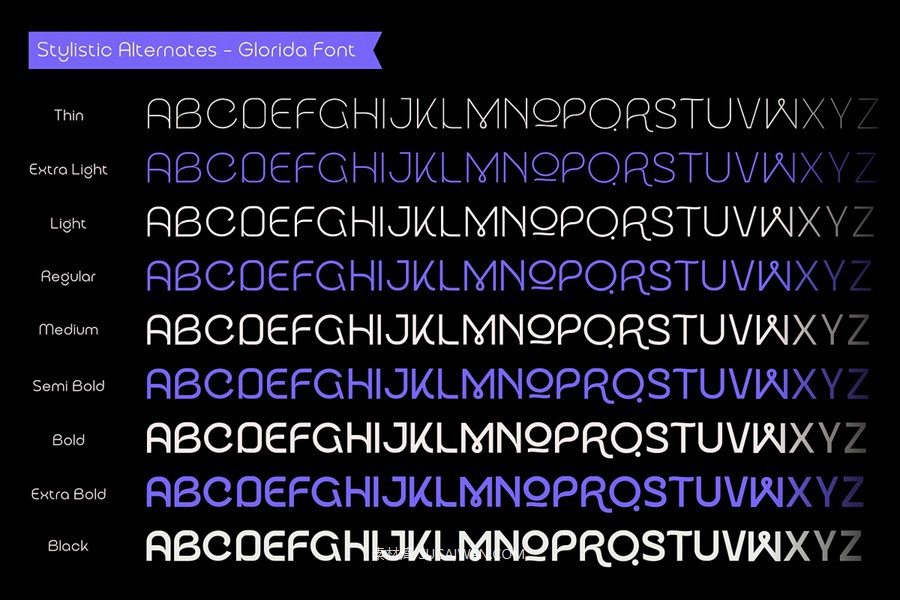 时尚优雅品牌海报徽标设计无衬线英文字体安装包 Glorida , 第14张-素材湾丨精选海外优质设计素材资源 时尚优雅品牌海报徽标设计无衬线英文字体安装包 Glorida , sucaiwan.com