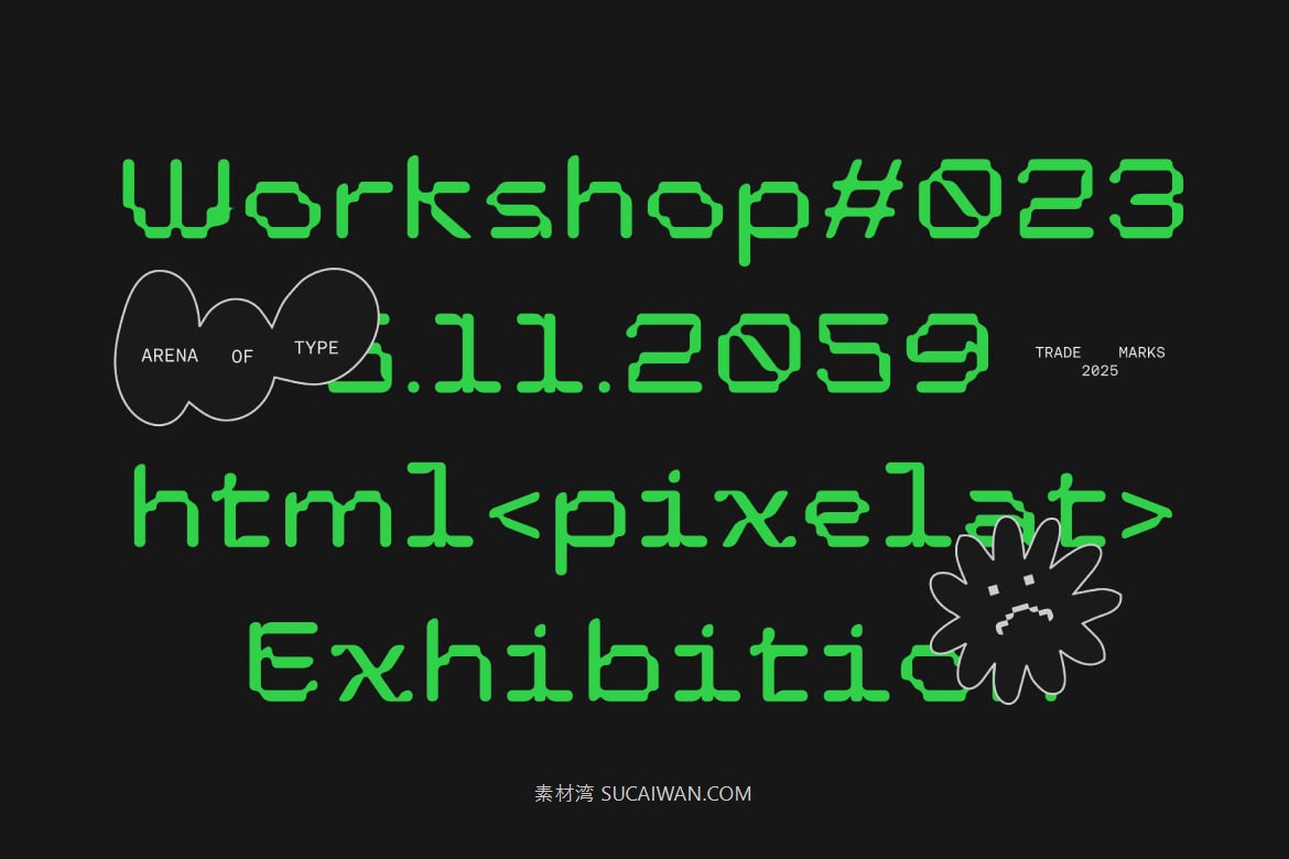 现代复古像素风等宽品牌游戏界面徽标设计Y2K装饰英文字体 AOT Lost Contact – Contemporary Pixel Font 设计素材 第6张-素材湾丨精选海外优质设计素材资源 现代复古像素风等宽品牌游戏界面徽标设计Y2K装饰英文字体 AOT Lost Contact – Contemporary Pixel Font 设计素材 sucaiwan.com