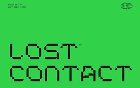 现代复古像素风等宽品牌游戏界面徽标设计Y2K装饰英文字体 AOT Lost Contact – Contemporary Pixel Font