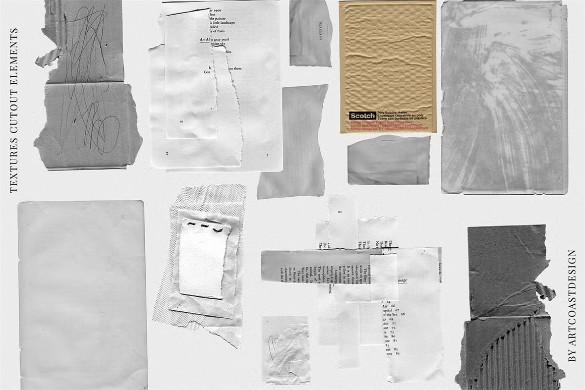 140个复古拼贴涂鸦艺术纸张纸片撕手绘混合PNG图片设计纸背景肌理套装 Grunge Paper Collage & Scribbles , 第9张-素材湾丨精选海外优质设计素材资源 140个复古拼贴涂鸦艺术纸张纸片撕手绘混合PNG图片设计纸背景肌理套装 Grunge Paper Collage & Scribbles , sucaiwan.com