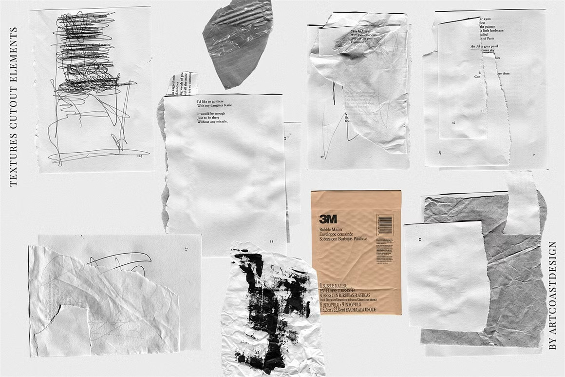 140个复古拼贴涂鸦艺术纸张纸片撕手绘混合PNG图片设计纸背景肌理套装 Grunge Paper Collage & Scribbles , 第10张-素材湾丨精选海外优质设计素材资源 140个复古拼贴涂鸦艺术纸张纸片撕手绘混合PNG图片设计纸背景肌理套装 Grunge Paper Collage & Scribbles , sucaiwan.com