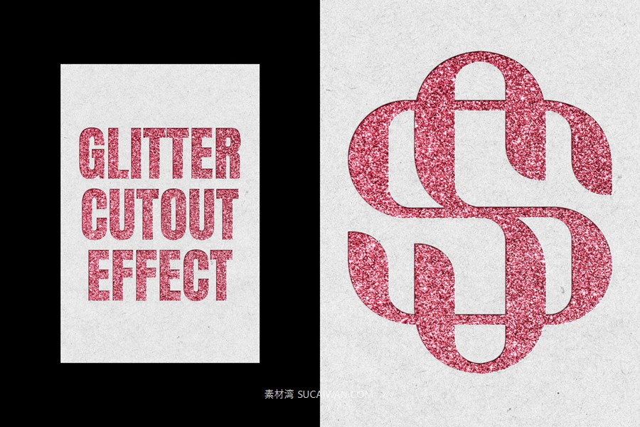 粉红色闪光文字效果ps标题文本特效滤镜样机 Pink Glitter Cutout Text & Logo Effect , 第3张-素材湾丨精选海外优质设计素材资源 粉红色闪光文字效果ps标题文本特效滤镜样机 Pink Glitter Cutout Text & Logo Effect , sucaiwan.com
