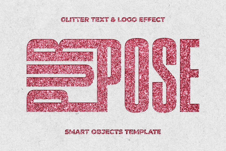 粉红色闪光文字效果ps标题文本特效滤镜样机 Pink Glitter Cutout Text & Logo Effect , 第1张-素材湾丨精选海外优质设计素材资源 粉红色闪光文字效果ps标题文本特效滤镜样机 Pink Glitter Cutout Text & Logo Effect , sucaiwan.com