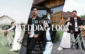 10组现代优雅温暖色调婚礼情侣照片调色Lightroom预设 10 Wedding Look Presets
