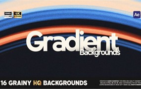AE模板：16种复古抽象艺术流体渐变颗粒渐变4K背景动画模板 Gradient Background
