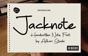 时尚创意品牌海报徽标设计手写记号笔英文字体安装包 Jacknote – Handwritten Marker Note Font