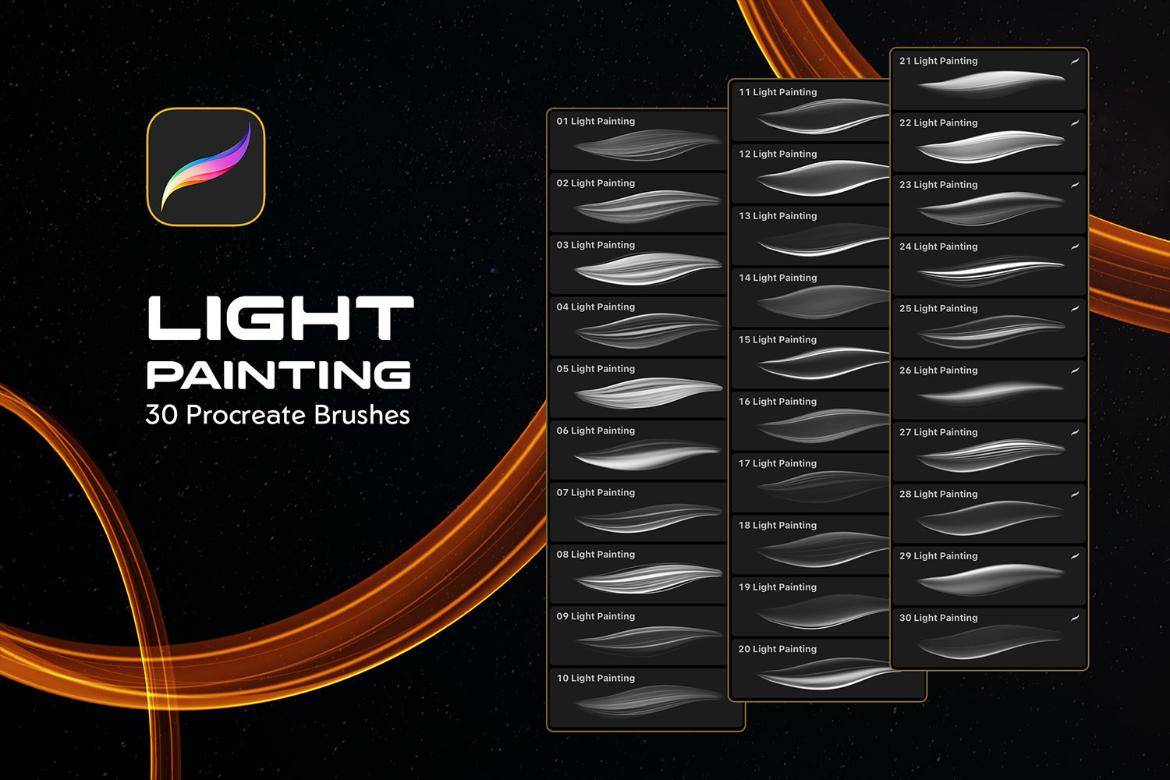 30款霓虹灯科技光条发光线条绘画效果procreate笔刷画笔素材 Light Painting Procreate Brushes , 第4张-素材湾丨精选海外优质设计素材资源 30款霓虹灯科技光条发光线条绘画效果procreate笔刷画笔素材 Light Painting Procreate Brushes , sucaiwan.com