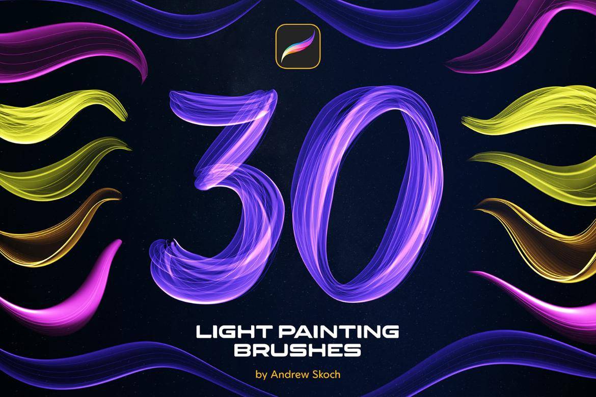 30款霓虹灯科技光条发光线条绘画效果procreate笔刷画笔素材 Light Painting Procreate Brushes , 第7张-素材湾丨精选海外优质设计素材资源 30款霓虹灯科技光条发光线条绘画效果procreate笔刷画笔素材 Light Painting Procreate Brushes , sucaiwan.com
