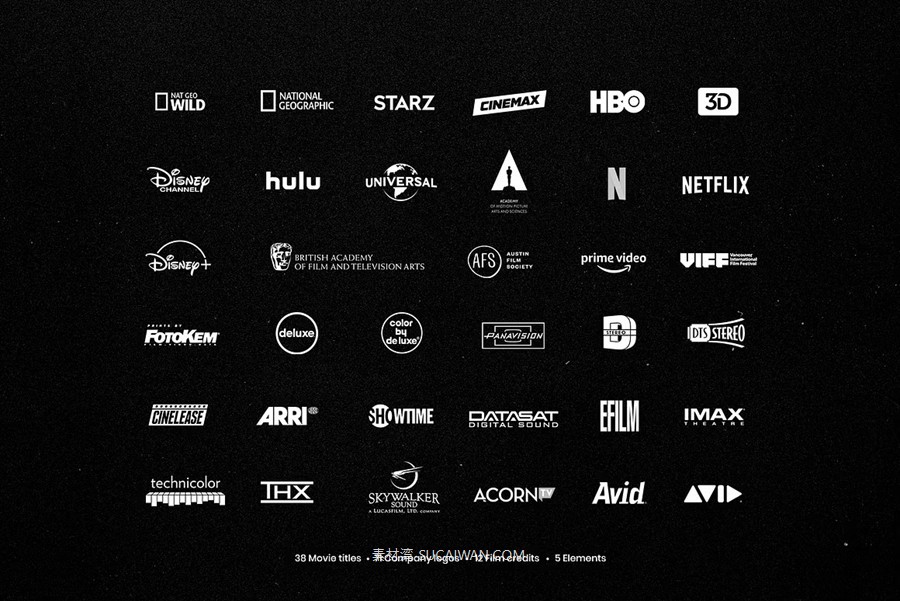 Pixflow – Movie Titles Vol.2 52款好莱坞史诗电影纪录片预告片剧院海报演员表PSD模板素材包 图片素材 sucaiwan.com