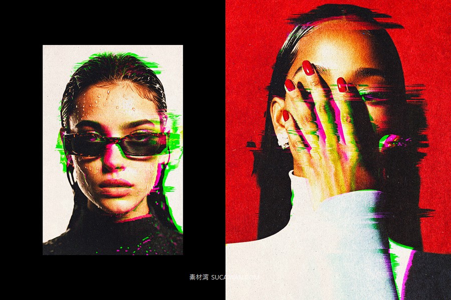 复古故障错位矩阵照片效果ps特效滤镜样机 Glitch Print Photo Template , 第4张-素材湾丨精选海外优质设计素材资源 复古故障错位矩阵照片效果ps特效滤镜样机 Glitch Print Photo Template , sucaiwan.com