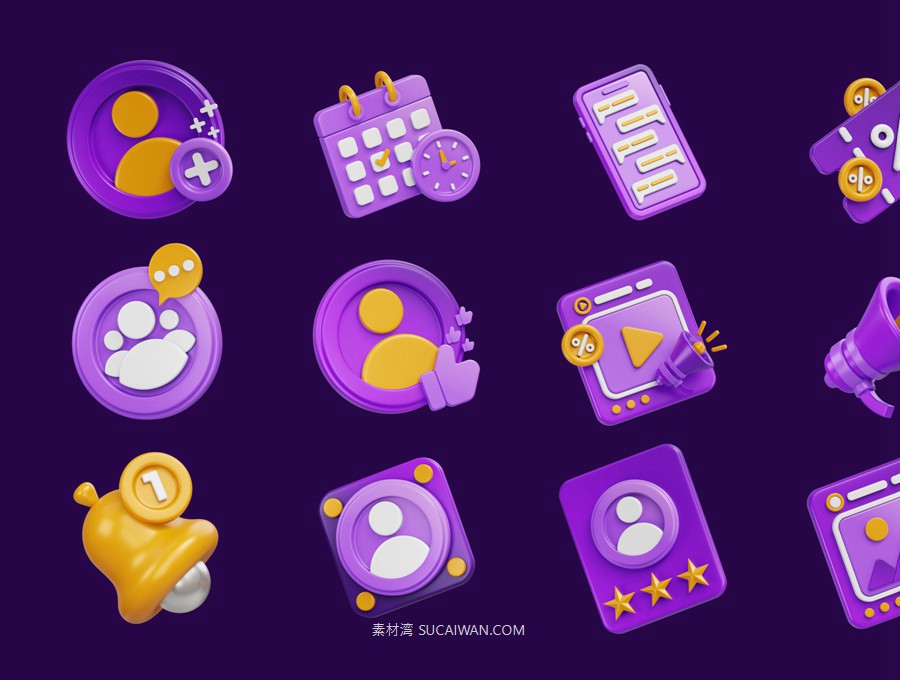 20款社交媒体app软件3d立体图标icon设计blender/obj/png格式素材 Social Media 3D Icon Pack , 第6张-素材湾丨精选海外优质设计素材资源 20款社交媒体app软件3d立体图标icon设计blender/obj/png格式素材 Social Media 3D Icon Pack , sucaiwan.com