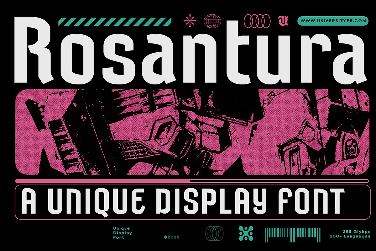 现代复古品牌海报徽标设计无衬线英文字体安装包 Rosantura – A Unique Display Font , 第1张-素材湾丨精选海外优质设计素材资源 现代复古品牌海报徽标设计无衬线英文字体安装包 Rosantura – A Unique Display Font , sucaiwan.com