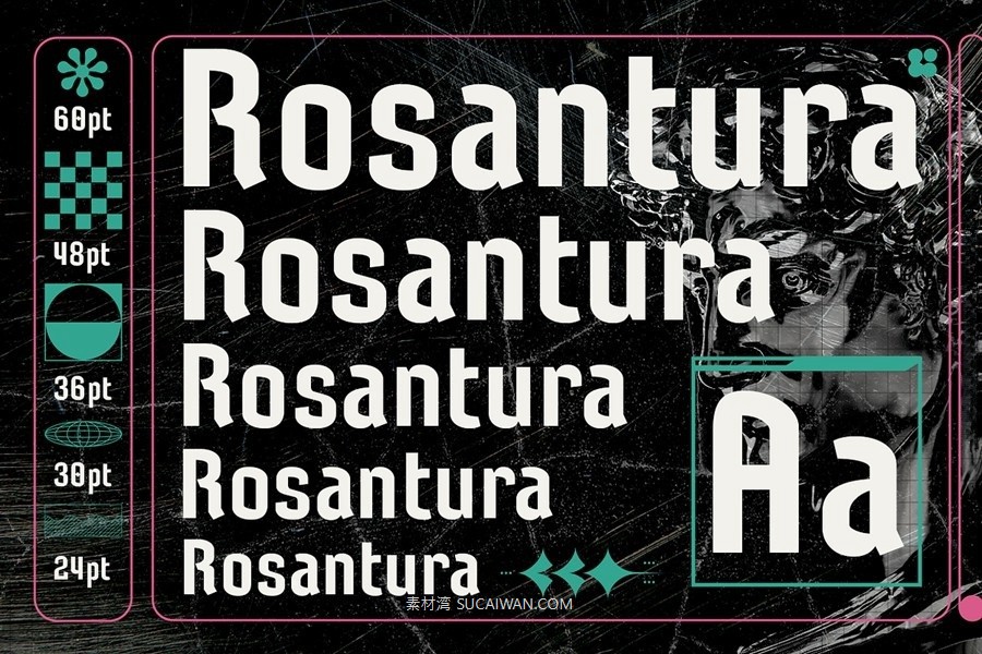现代复古品牌海报徽标设计无衬线英文字体安装包 Rosantura – A Unique Display Font , 第3张-素材湾丨精选海外优质设计素材资源 现代复古品牌海报徽标设计无衬线英文字体安装包 Rosantura – A Unique Display Font , sucaiwan.com