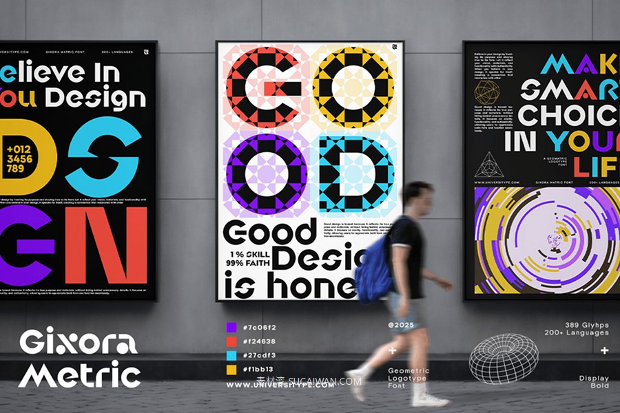 现代优雅几何标识品牌海报传单设计无衬线英文字体安装包 Gixora Metric – A Geometric Logotype Font 设计素材 第7张-素材湾丨精选海外优质设计素材资源 现代优雅几何标识品牌海报传单设计无衬线英文字体安装包 Gixora Metric – A Geometric Logotype Font 设计素材 sucaiwan.com