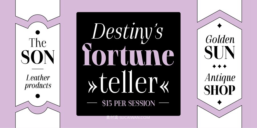 12款字重现代优雅标题标签杂志标题徽标logo设计psai衬线英文字体安装包 MyFonts – Gatara Font Family 设计素材 sucaiwan.com