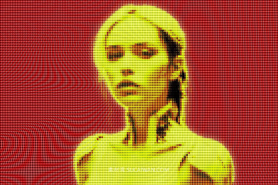 复古模糊矩阵照片效果ps特效滤镜样机 Console Screen Photo Effect , sucaiwan.com