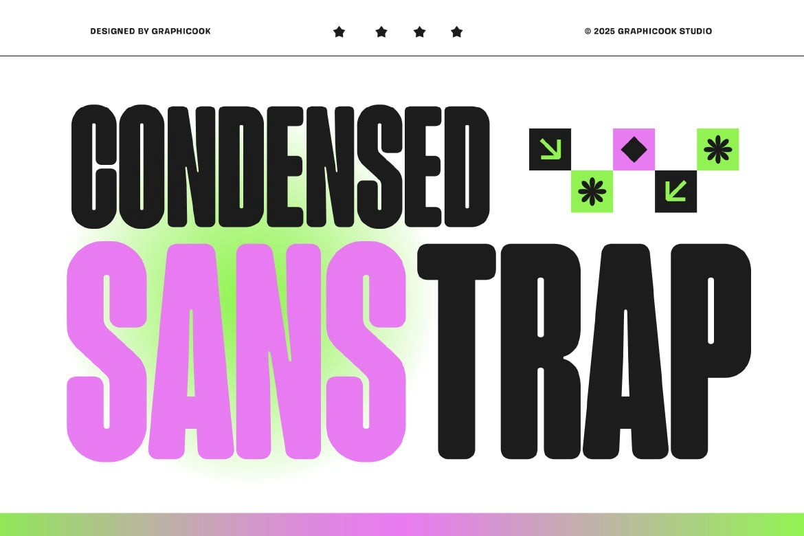 现代时尚杂志包装徽标设计无衬线英文字体安装包 Trapsan 设计素材 sucaiwan.com