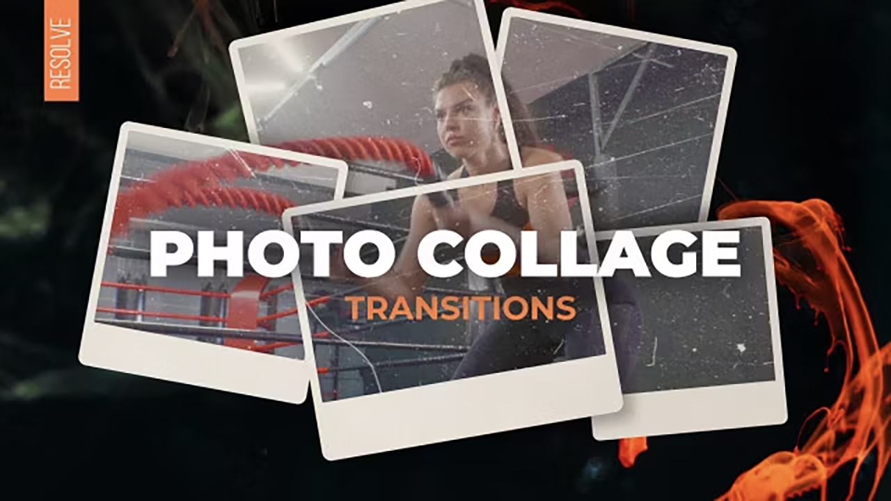 达芬奇预设：复古怀旧风格宝丽来电影胶片帧图片拼贴转场效果 , sucaiwan.com