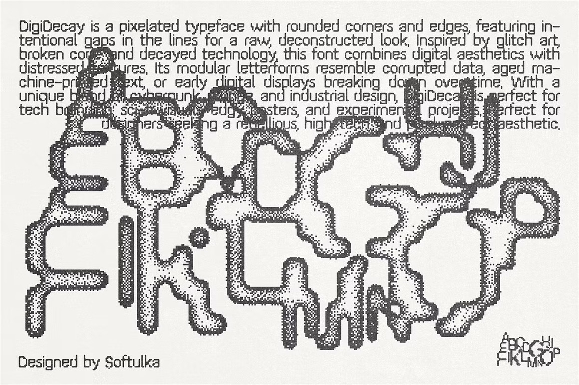 英文字体:复古Y2Y美学像素点阵怀旧艺术标题logo徽标无衬线装饰英文字体 Digi Decay Pixelated Typeface , 第4张-素材湾丨精选海外优质设计素材资源 英文字体:复古Y2Y美学像素点阵怀旧艺术标题logo徽标无衬线装饰英文字体 Digi Decay Pixelated Typeface , sucaiwan.com